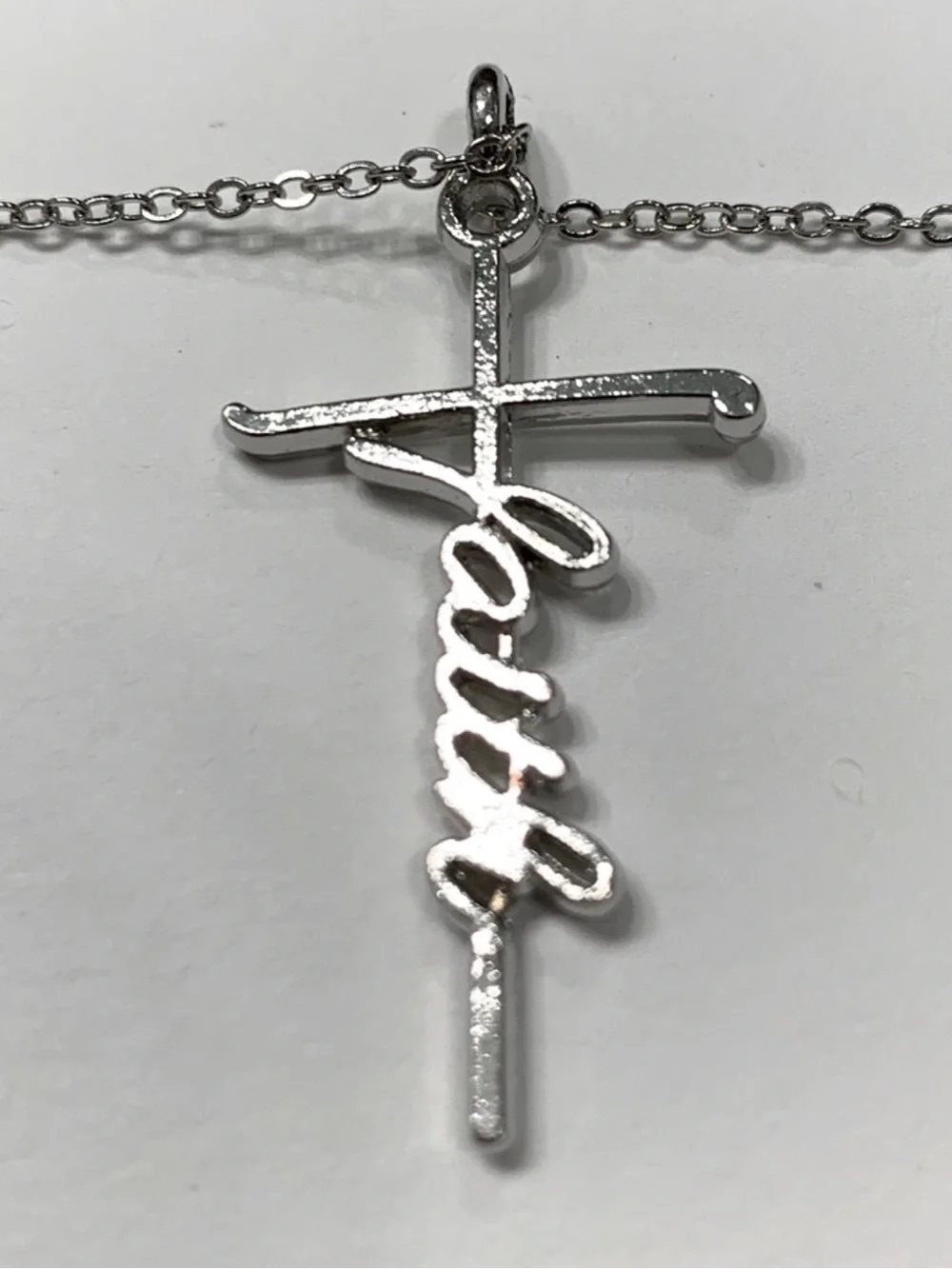 💙Faith Silver Cross Pendant Necklace
